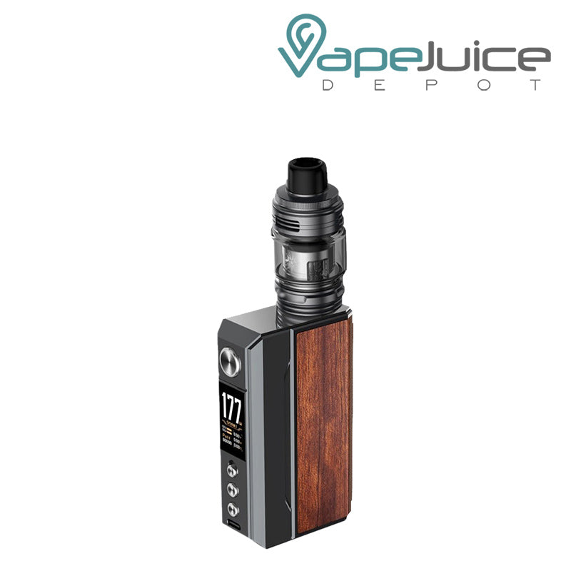 Gunmetal Rosewood VooPoo DRAG 4 Box Mod Kit with TFT full color screen and adjustment buttons - Vape Juice Depot