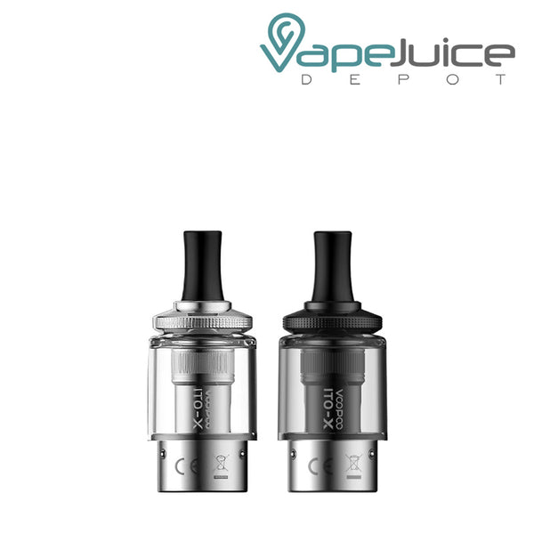 Two different colors of VooPoo ITO X Replacement Pod - Vape Juice Depot