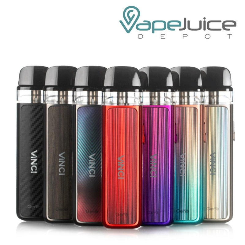 Seven Different colors of VooPoo VINCI Pod System Kit - Vape Juice Depot