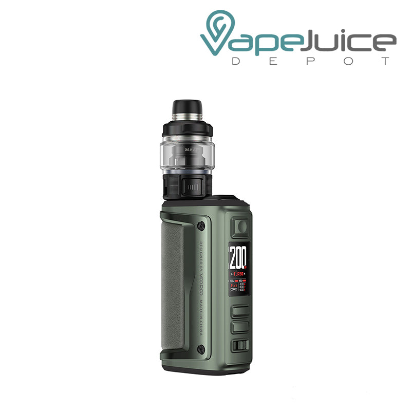 Lime Green VooPoo ARGUS GT 2 200W Kit with TFT display, a firing button and two adjustment buttons  - Vape Juice Depot