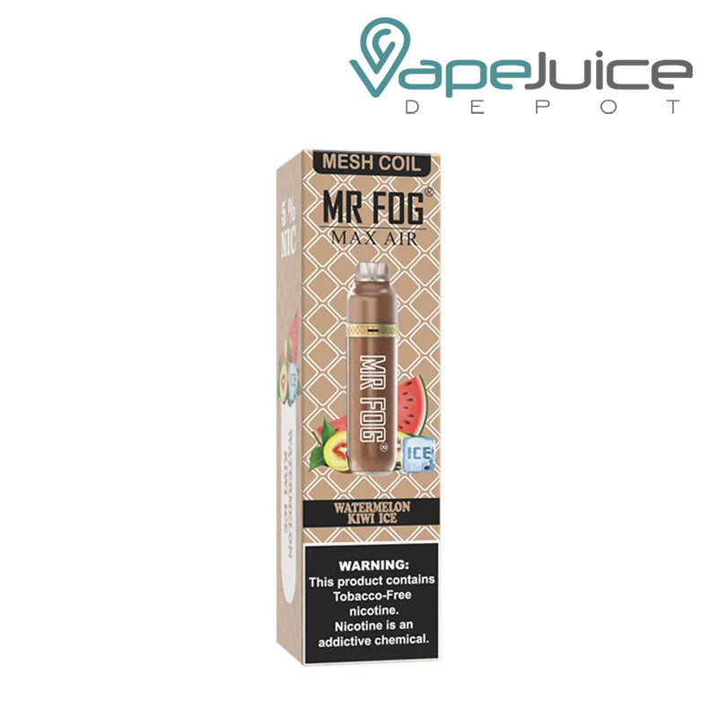 Watermelon Kiwi Ice MR FOG Max Air Disposable 3000 Puffs with a warning sign - Vape Juice Depot