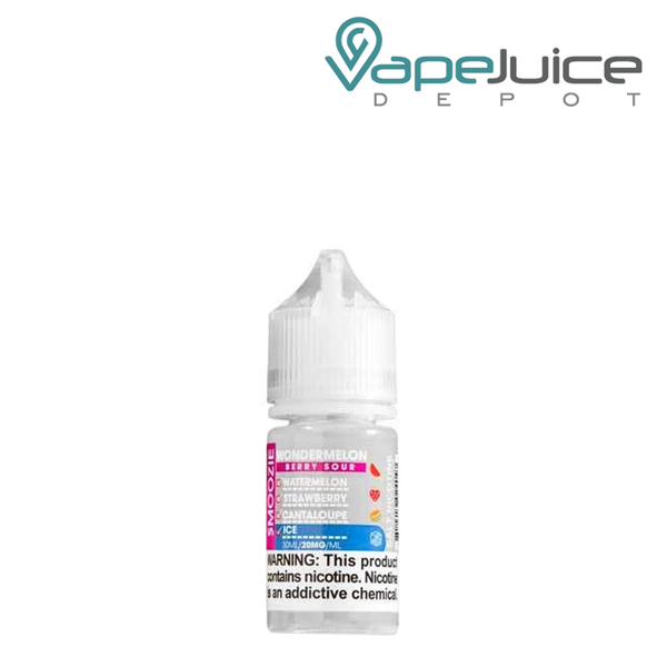 A 30ml botle of Wondermelon Berry Sour Ice Smoozie Salt with a warning sign - Vape Juice Depot