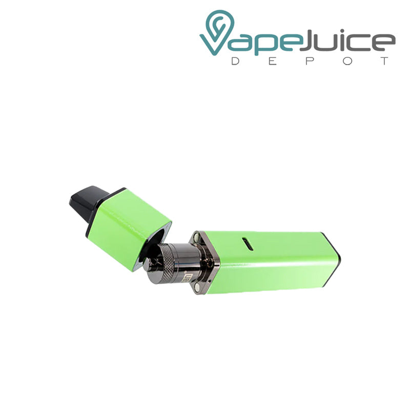 Opened Green Yocan Cubex Vaporizer with firing button - Vape Juice Depot