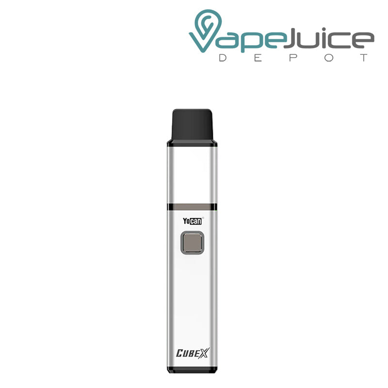 White Yocan Cubex Vaporizer with firing button - Vape Juice Depot