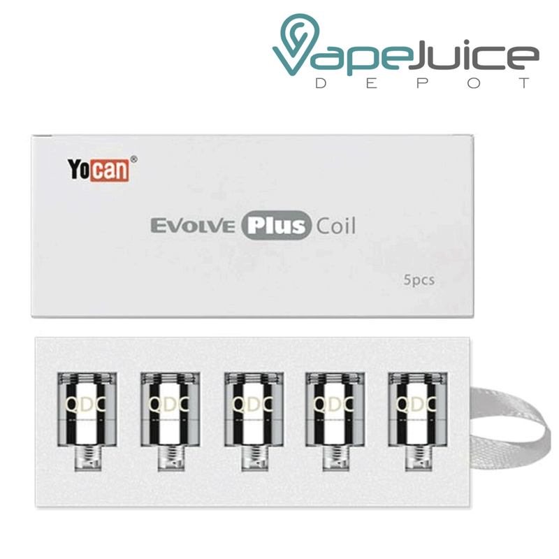 Five Yocan Evolve Plus Replacement Coils in the box - Vape Juice Depot
