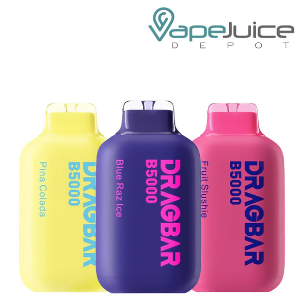 Three flavors of ZOVOO DragBar B5000 Disposable Vape - Vape Juice Depot