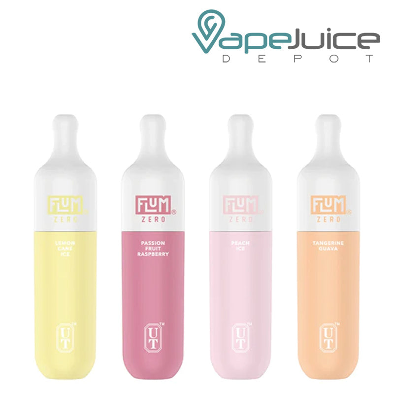 Four flavors of Flum 3000 ZERO Disposable Vape - Vape Juice Depot