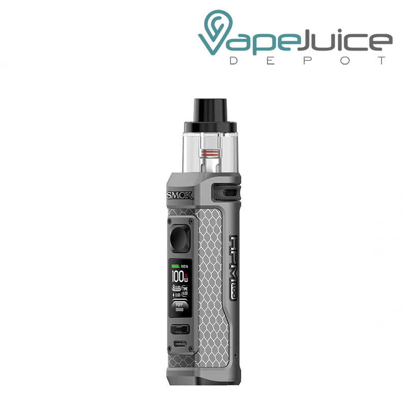 Matte Gunmetal SMOK RPM 100 Pod Mod Kit with display screen and firing button - Vape Juice Depot