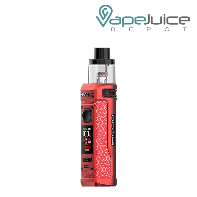 Matte Red SMOK RPM 100 Pod Mod Kit with display screen and firing button - Vape Juice Depot