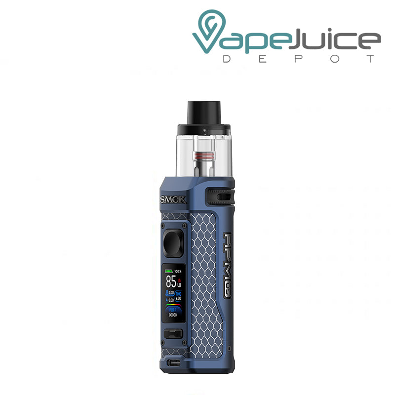 Matte Blue SMOK RPM 85 Pod Mod Kit with TFT display and firing button - Vape Juice Depot