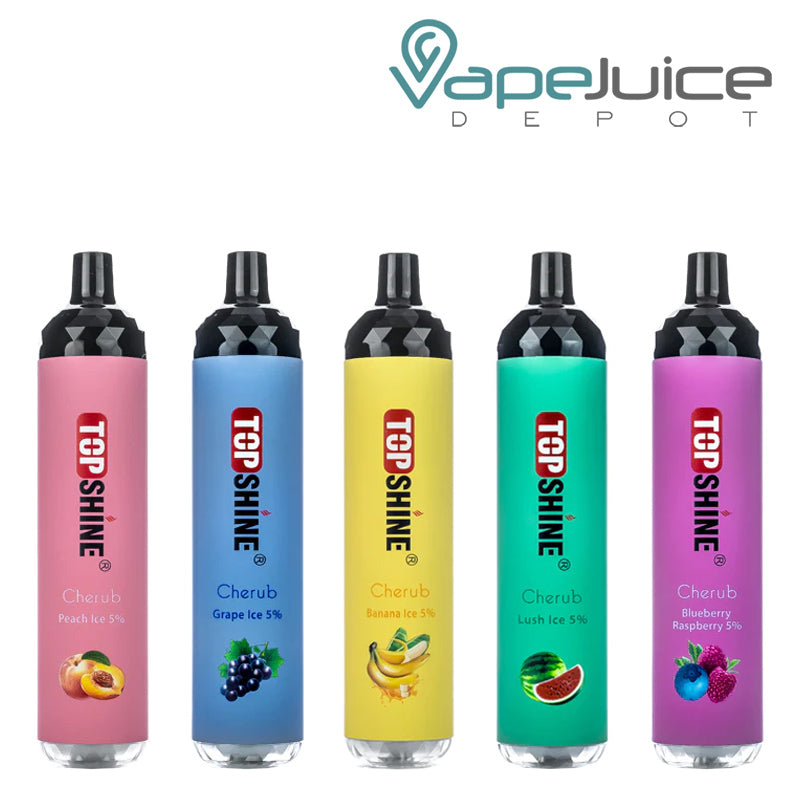 Five flavors of TopShine Cherub Disposable 4500 Puffs - Vape Juice Depot