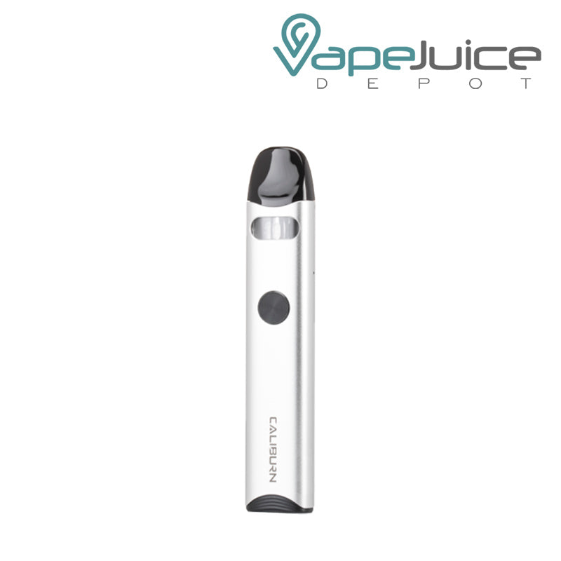 Silver UWELL Caliburn A3 Pod System with firing button - Vape Juice Depot