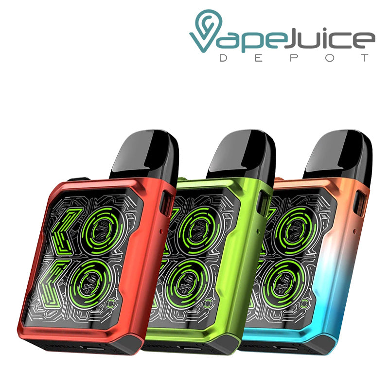 Three different colors of UWELL Caliburn GK2 Pod System - Vape Juice Depot