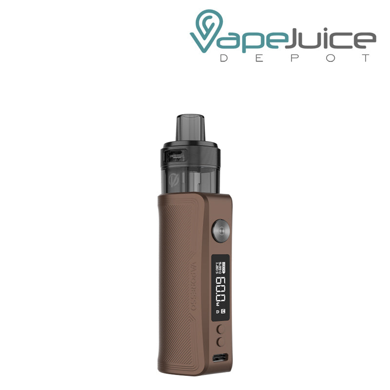 Vaporesso GEN PT60 Kit adjustment buttons and display screen Earth Brown - Vape Juice Depot