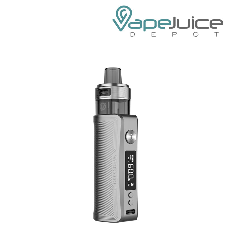 Vaporesso GEN PT60 Kit adjustment buttons and display screen Light Silver - Vape Juice Depot