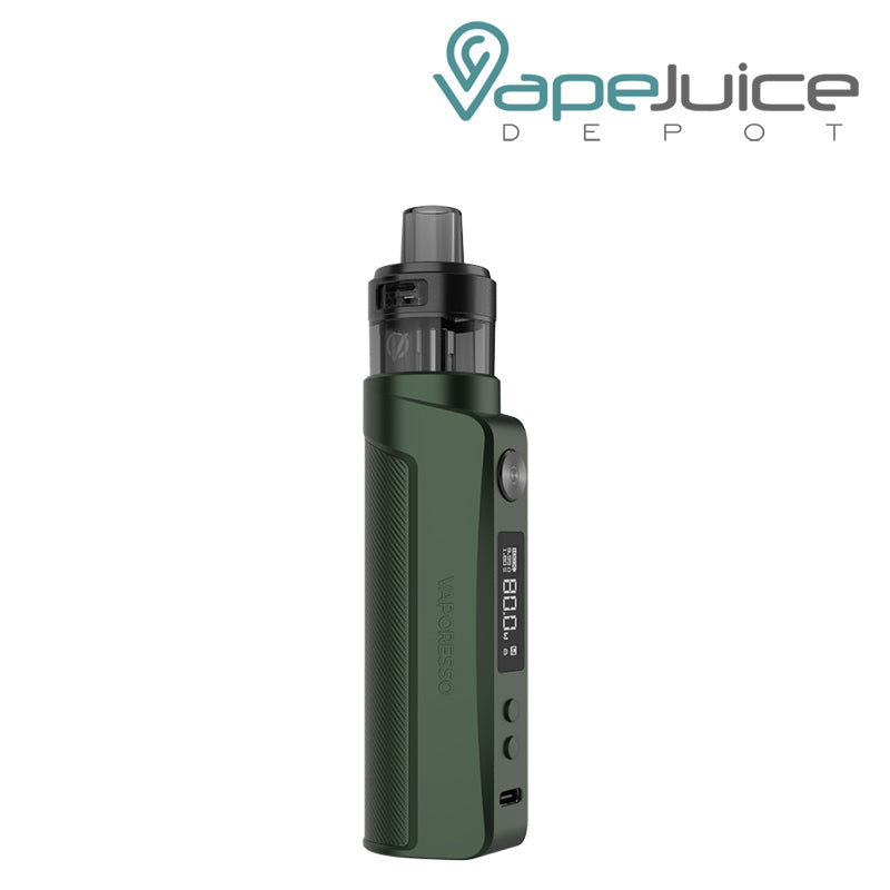 Vaporesso GEN PT80 S Kit with adjustment buttons and display screen Alpine Green - Vape Juice Depot