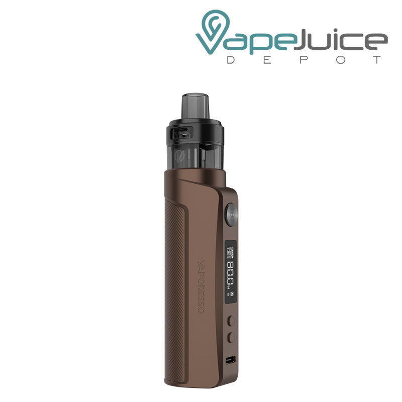 Vaporesso GEN PT80 S Kit with adjustment buttons and display screen Earth Brown - Vape Juice Depot