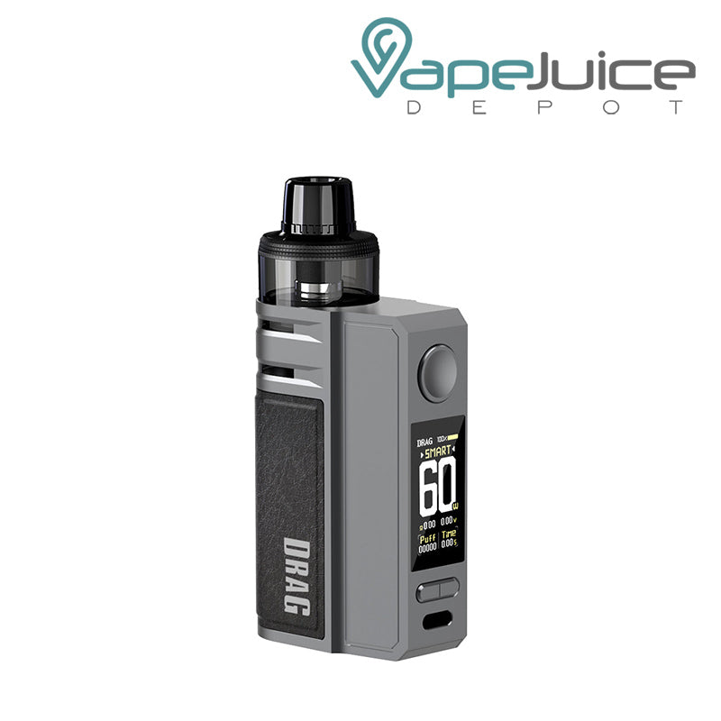 Black VooPoo DRAG E60 Pod Kit with TFT color screen and adjustment buttons - Vape Juice Depot