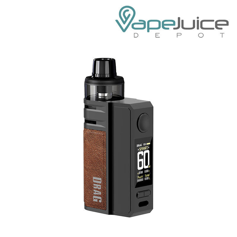 Coffee VooPoo DRAG E60 Pod Kit with TFT color screen and adjustment buttons - Vape Juice Depot