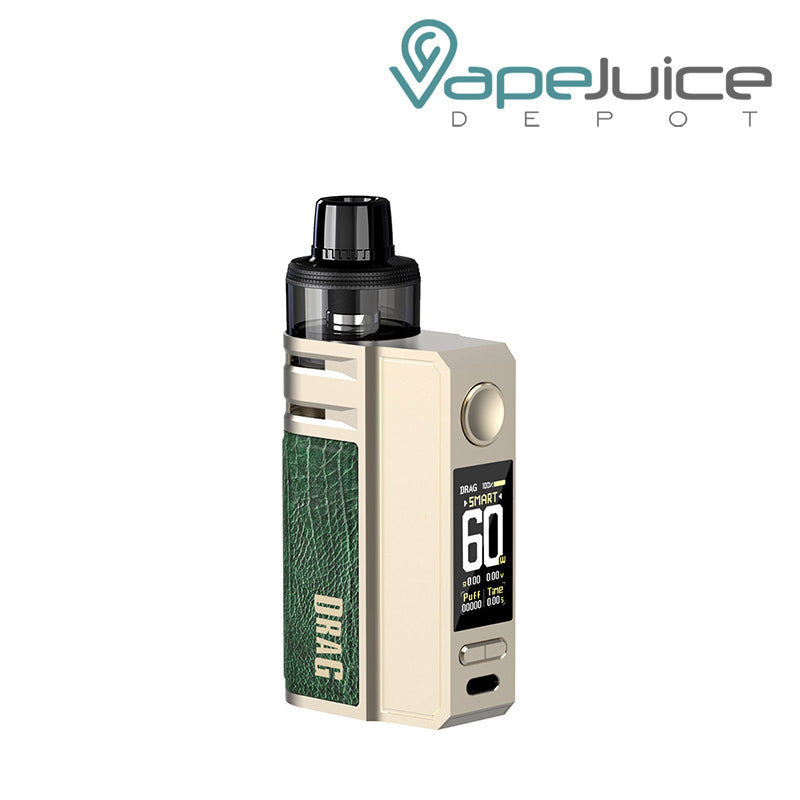 Golden VooPoo DRAG E60 Pod Kit with TFT color screen and adjustment buttons - Vape Juice Depot