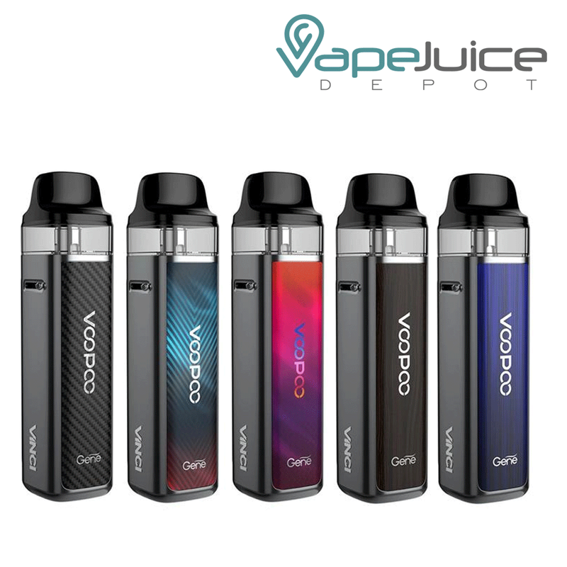 Five different colors of VooPoo VINCI 2 Pod Mod Kit - Vape Juice Depot