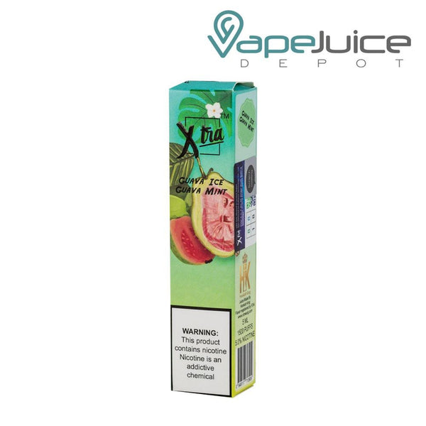 Xtra Guava Mint Disposable Device with a warning sign - Vape Juice Depot