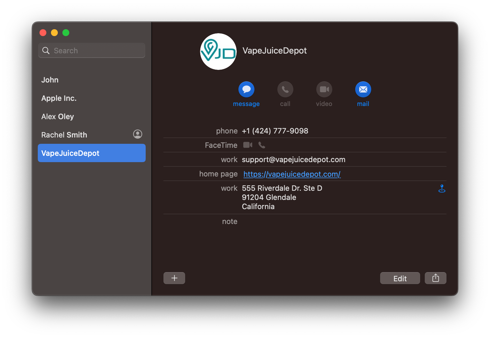 For Mac users contact page