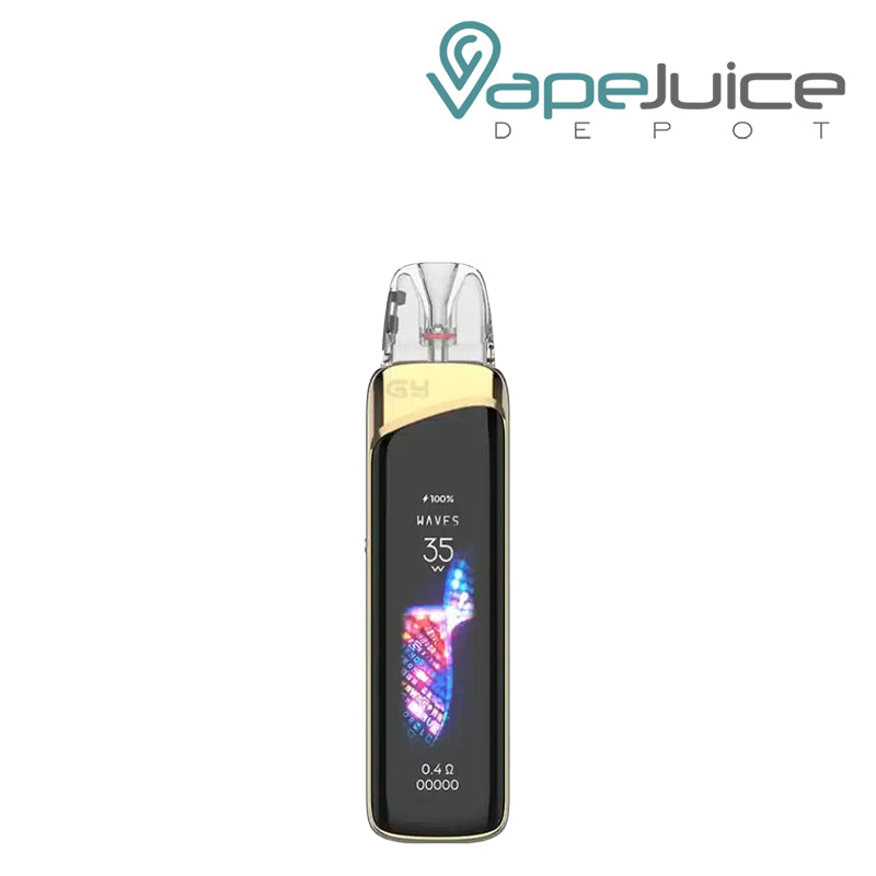 Uwell Caliburn G4 pod system in Desert Gold color displayed - Vape Juice Depot