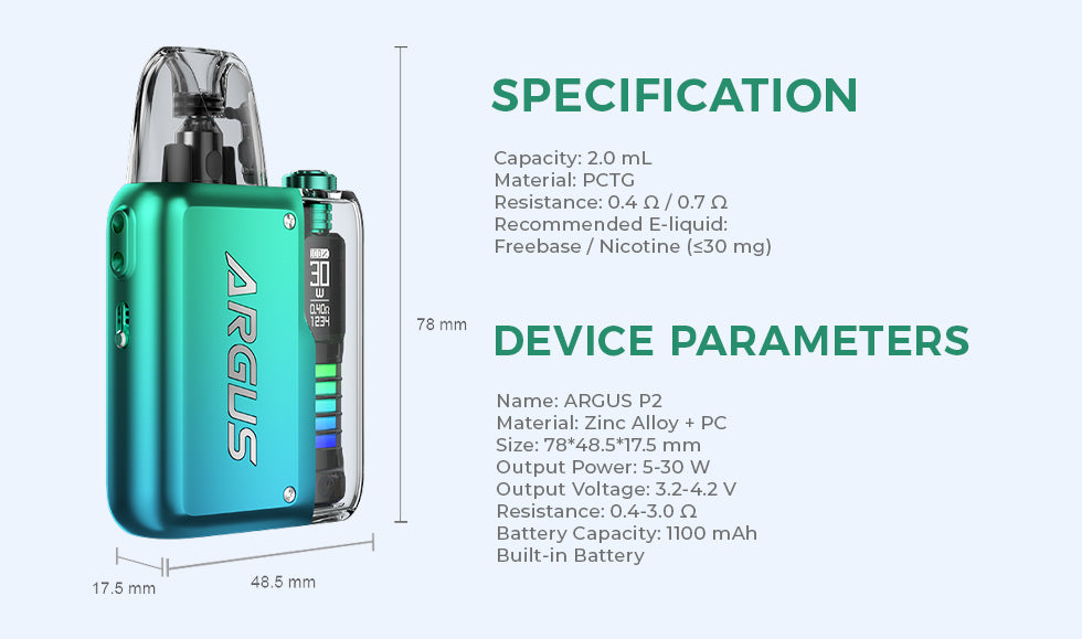 Argus P2 Specifications